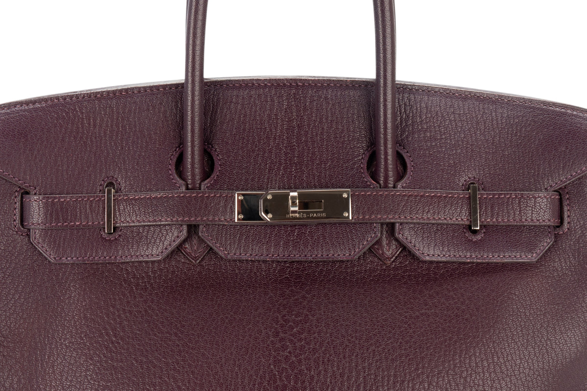 Hermès Birkin 35 Raisin Chevre Palladium Hardware - view 7