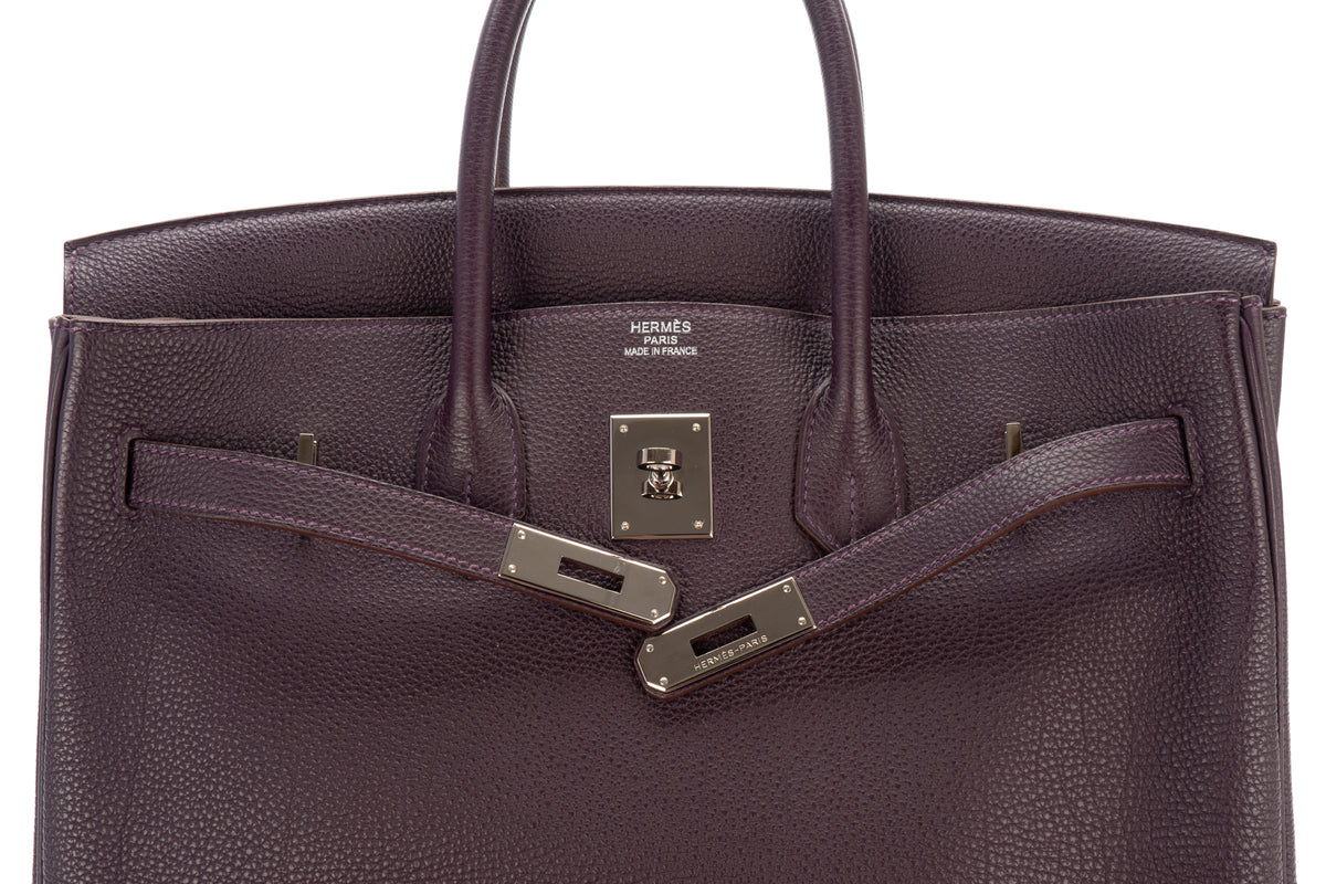 Hermès Birkin 35 Raisin Togo Palladium Hardware - view 9