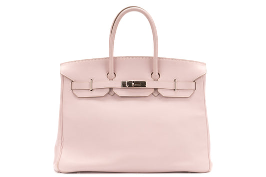 Hermès Birkin 35 Rose Dragee Swift Palladium Hardware - view 1