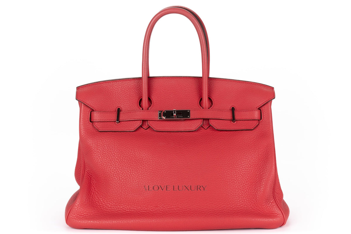 Hermès Birkin 35 Rose Texas Clemence Palladium Hardware - view 1