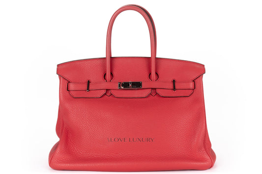 Hermès Birkin 35 Rose Texas Clemence Palladium Hardware - view 1