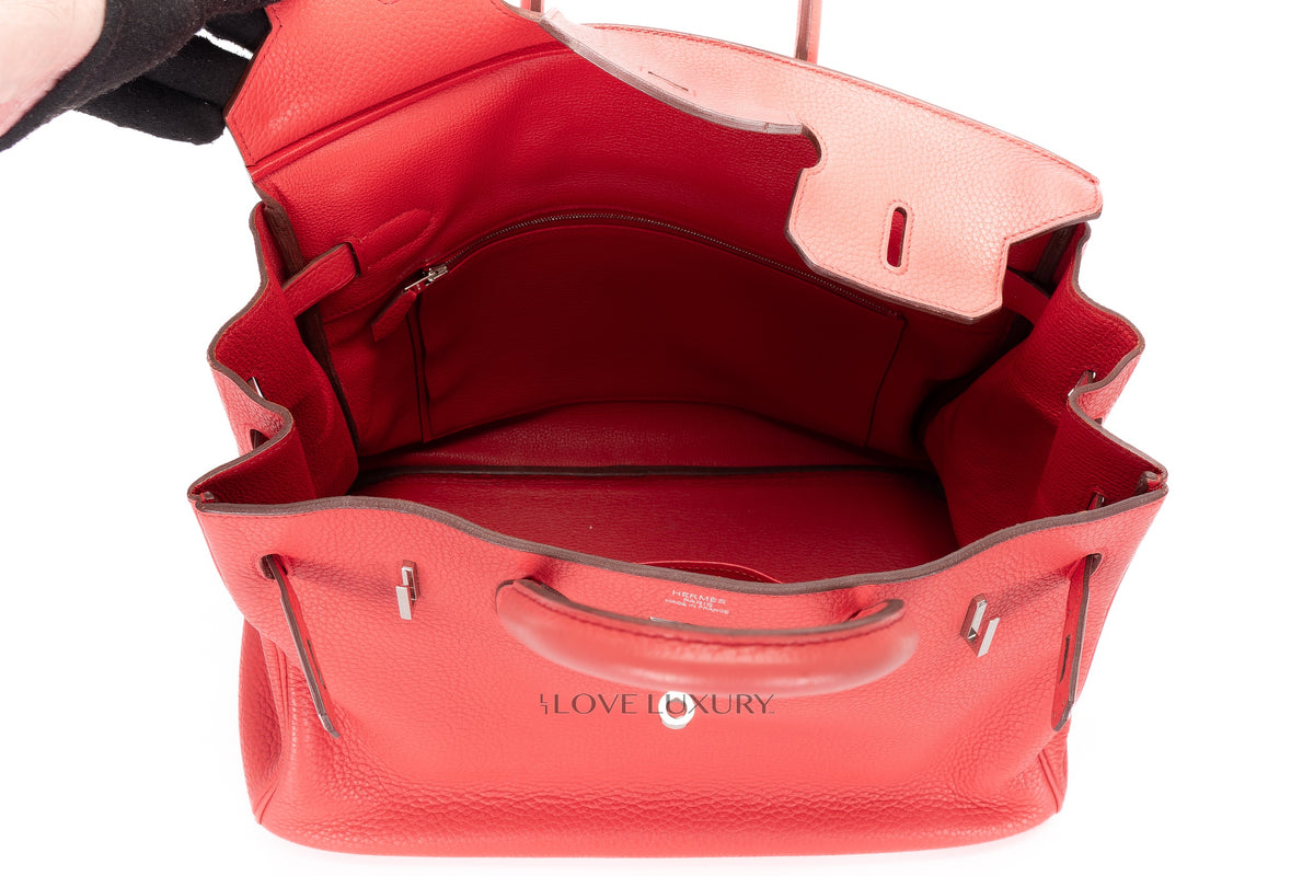 Hermès Birkin 35 Rose Texas Clemence Palladium Hardware - view 10
