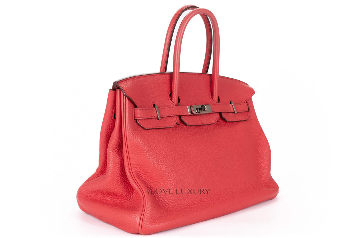 Hermès Birkin 35 Rose Texas Clemence Palladium Hardware - view 2