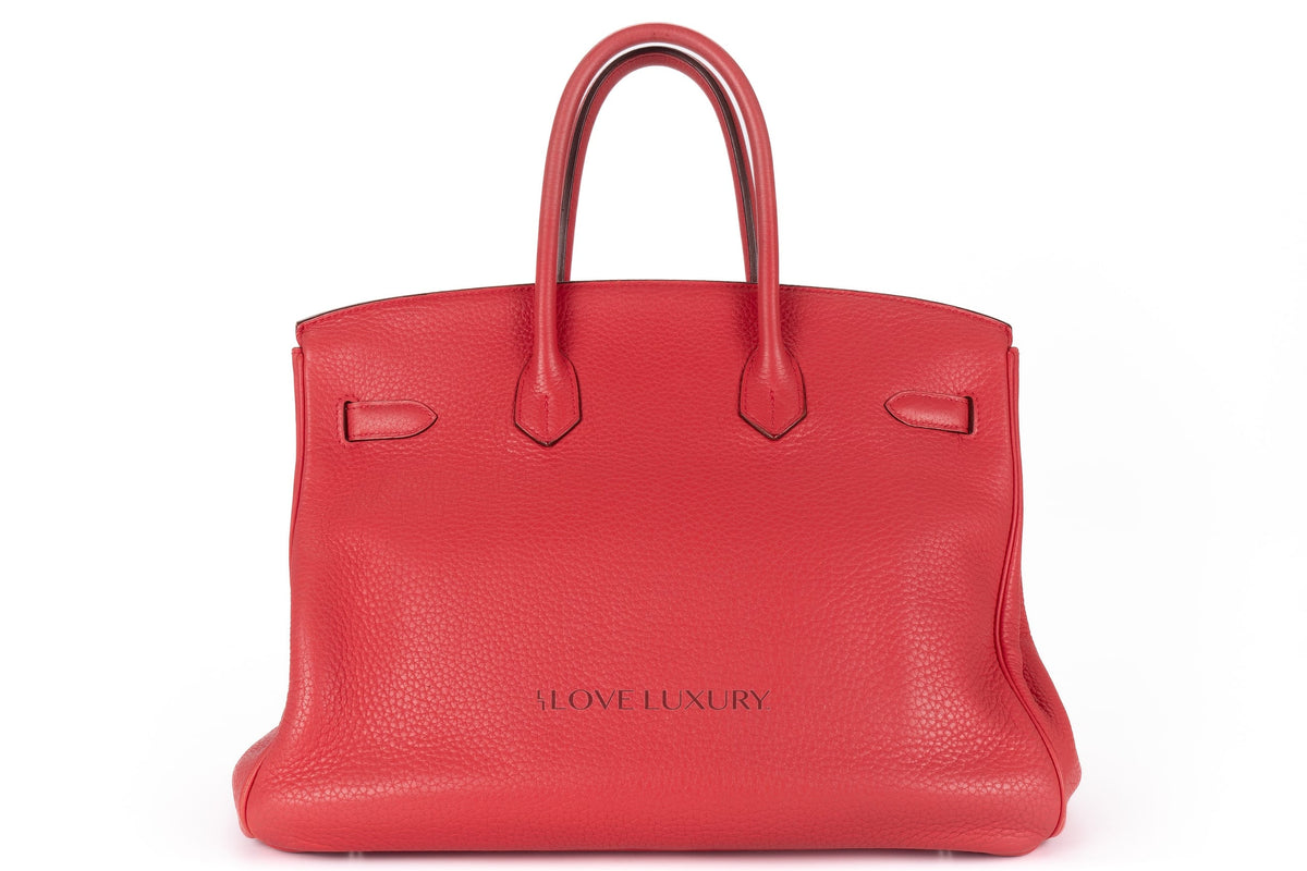 Hermès Birkin 35 Rose Texas Clemence Palladium Hardware - view 3