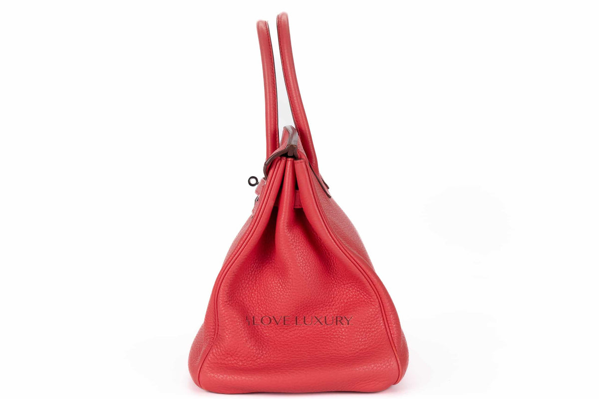 Hermès Birkin 35 Rose Texas Clemence Palladium Hardware - view 4