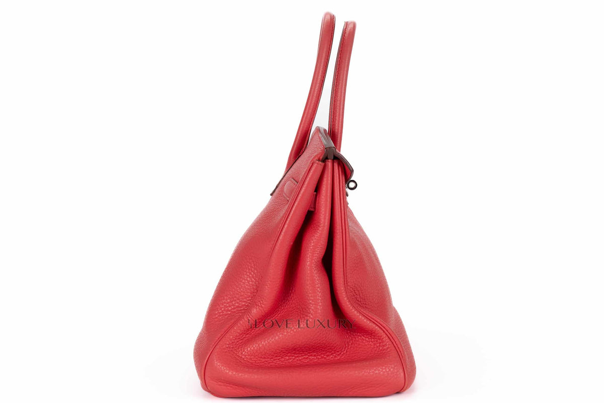 Hermès Birkin 35 Rose Texas Clemence Palladium Hardware - view 5