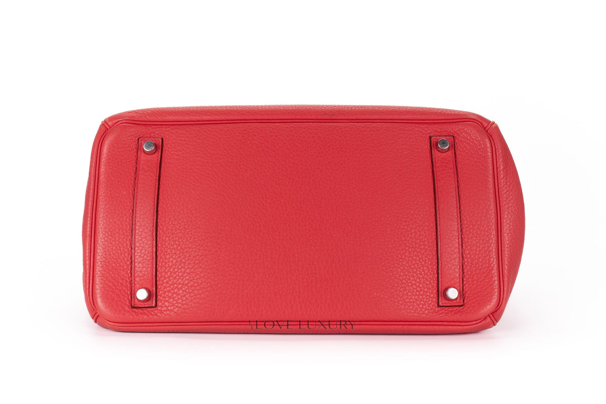 Hermès Birkin 35 Rose Texas Clemence Palladium Hardware - view 6