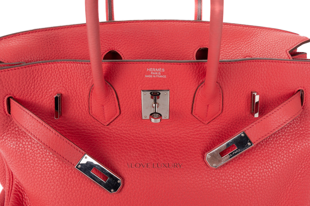 Hermès Birkin 35 Rose Texas Clemence Palladium Hardware - view 8