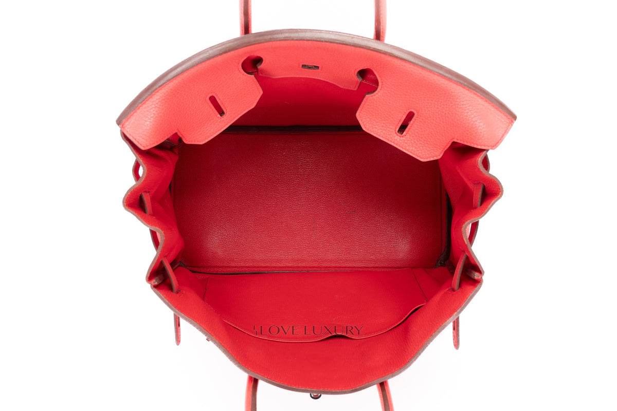 Hermès Birkin 35 Rose Texas Clemence Palladium Hardware - view 9