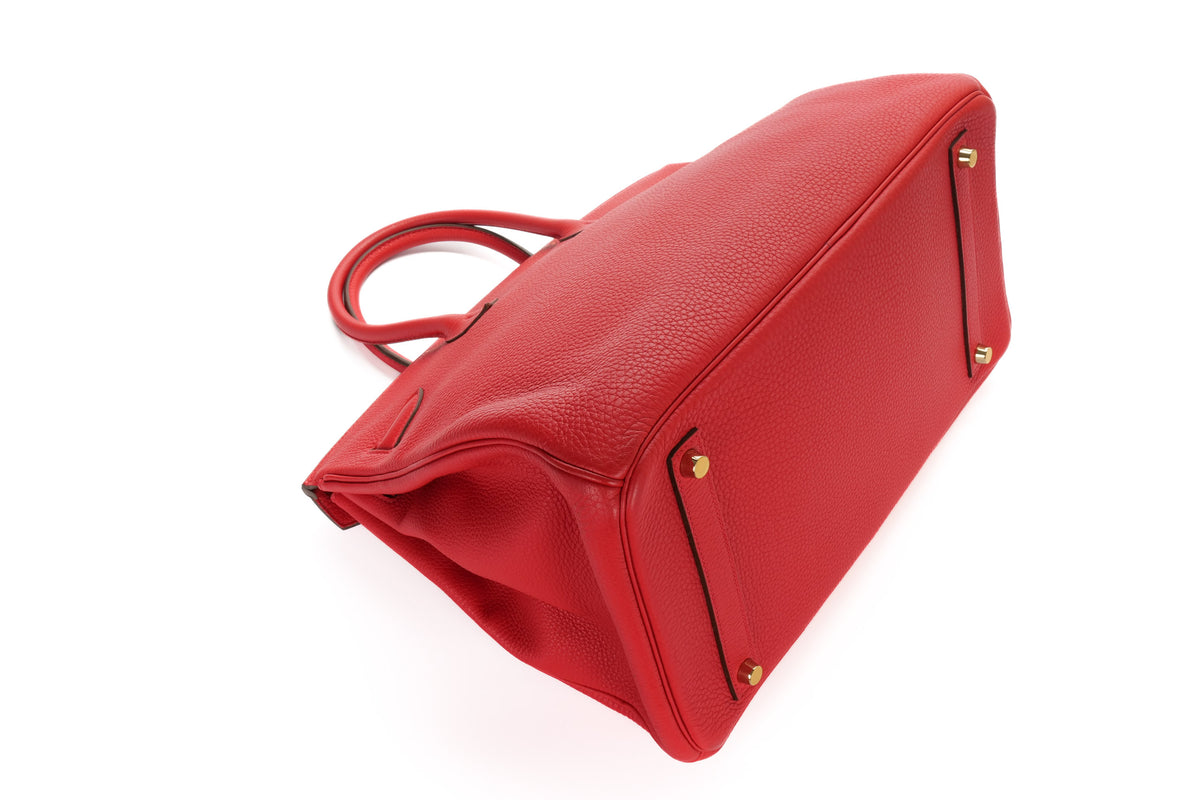 Hermès Birkin 35 Rouge Casaque Togo Gold Hardware - view 10