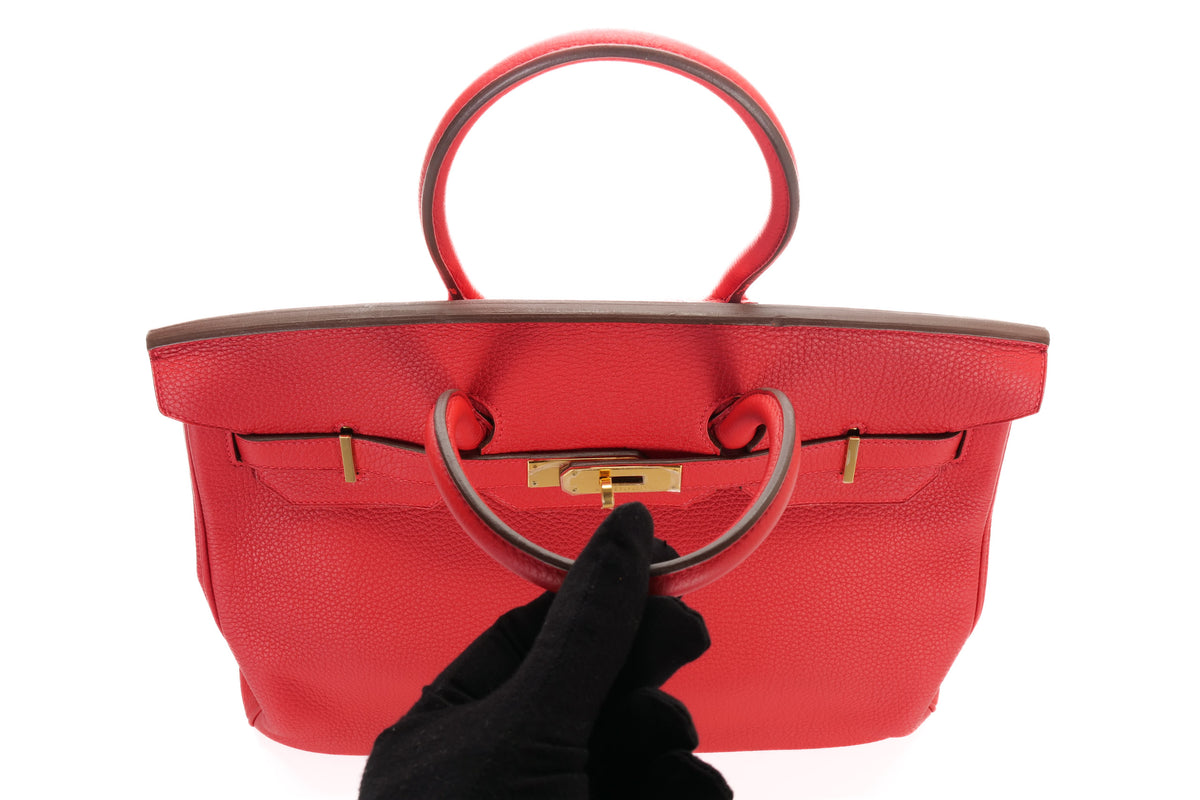 Hermès Birkin 35 Rouge Casaque Togo Gold Hardware - view 13