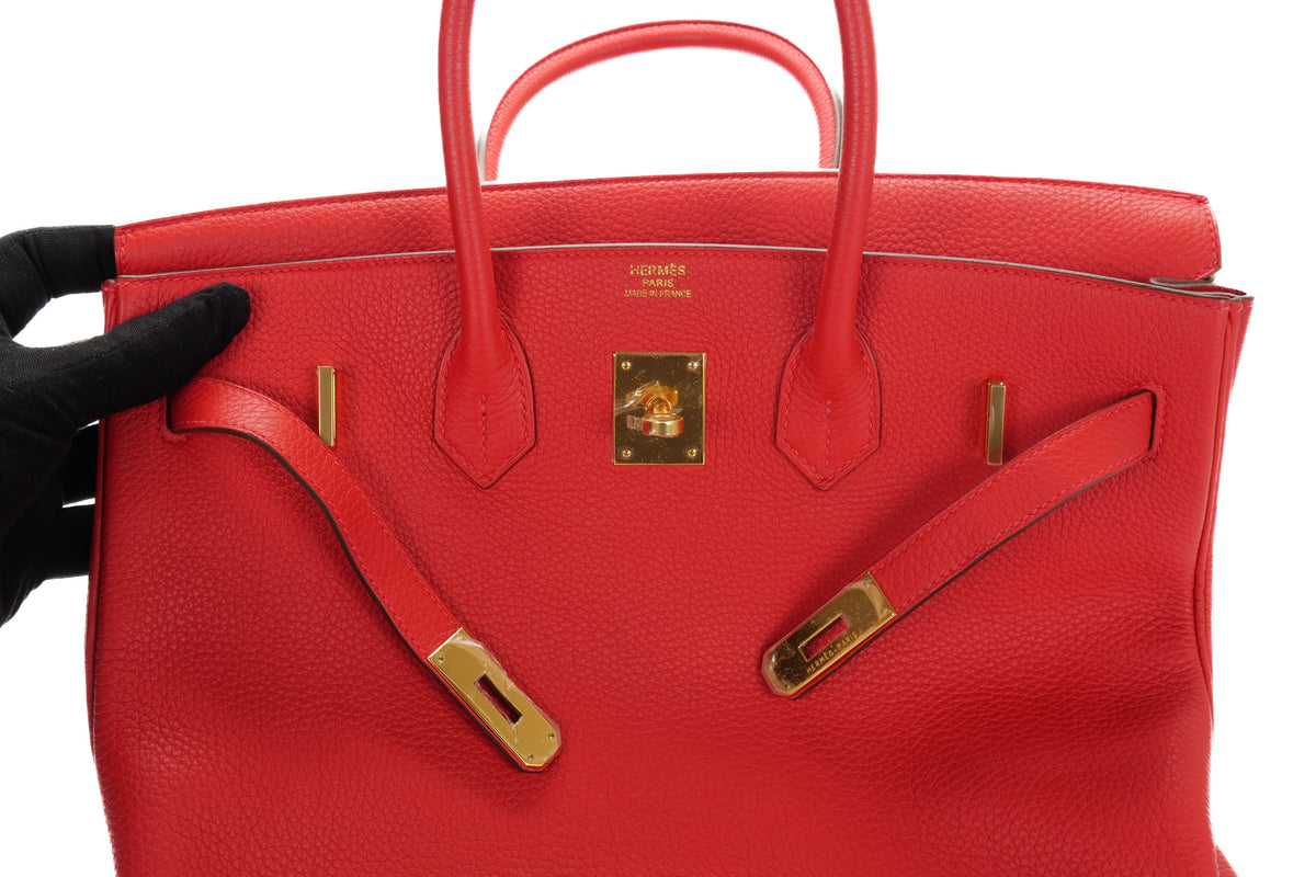 Hermès Birkin 35 Rouge Casaque Togo Gold Hardware - view 15