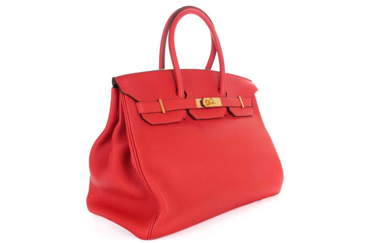 Hermès Birkin 35 Rouge Casaque Togo Gold Hardware - view 2