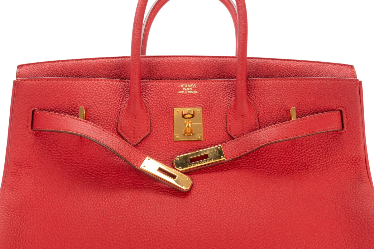 Hermès Birkin 35 Rouge Casaque Togo Gold Hardware - view 10