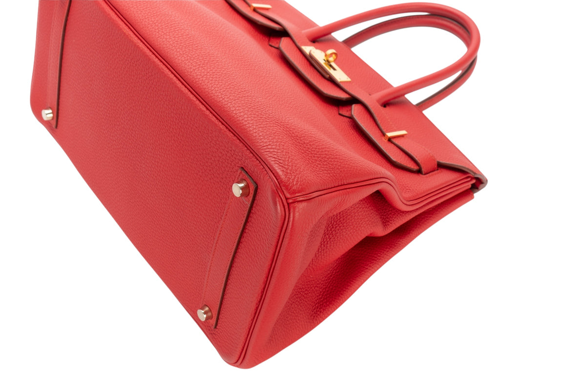 Hermès Birkin 35 Rouge Casaque Togo Gold Hardware - view 12
