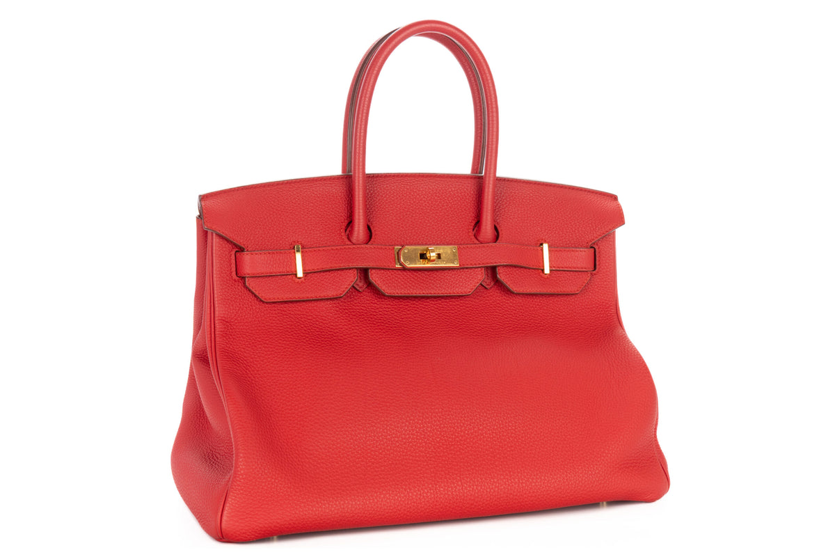 Hermès Birkin 35 Rouge Casaque Togo Gold Hardware - view 2
