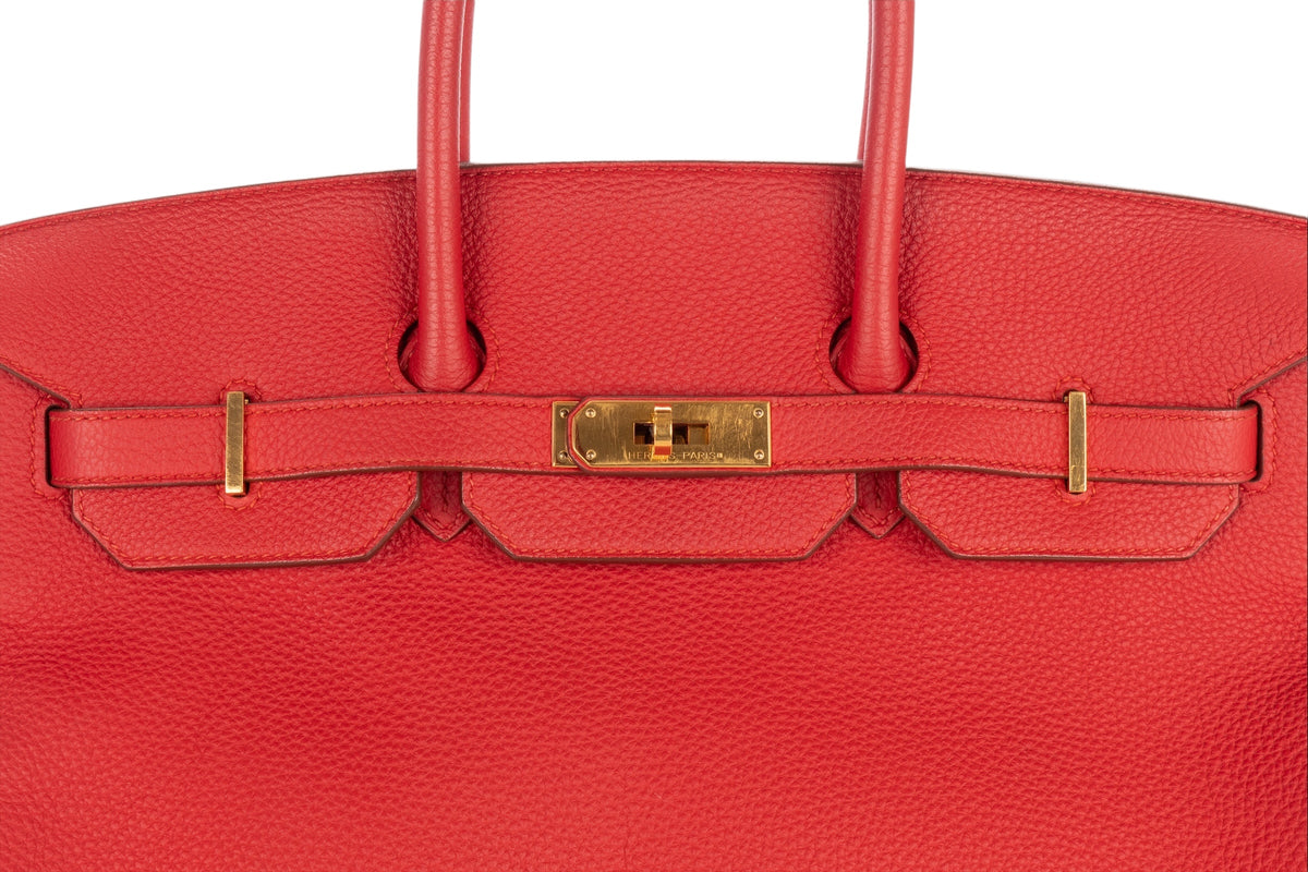 Hermès Birkin 35 Rouge Casaque Togo Gold Hardware - view 7