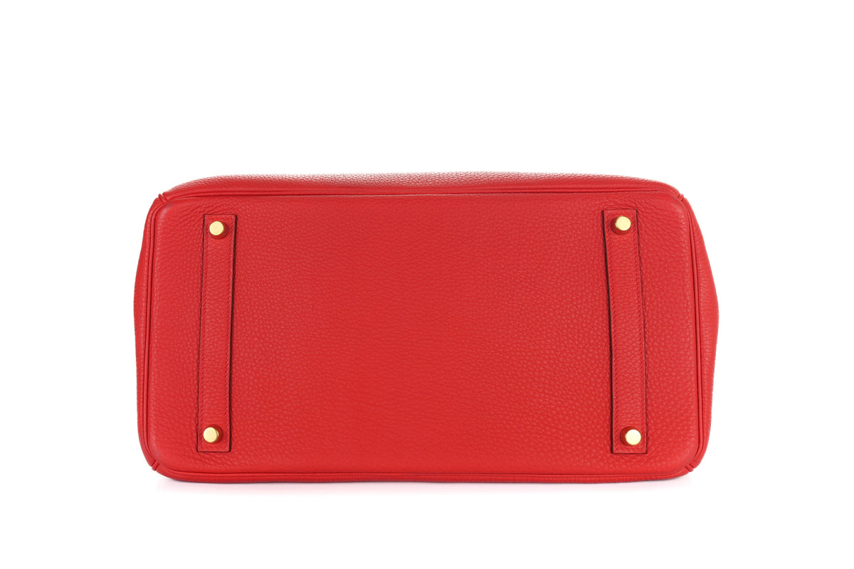 Hermès Birkin 35 Rouge Casaque Togo Gold Hardware - view 6