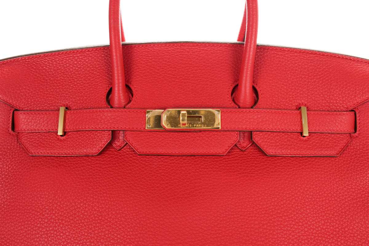 Hermès Birkin 35 Rouge Casaque Togo Gold Hardware - view 7