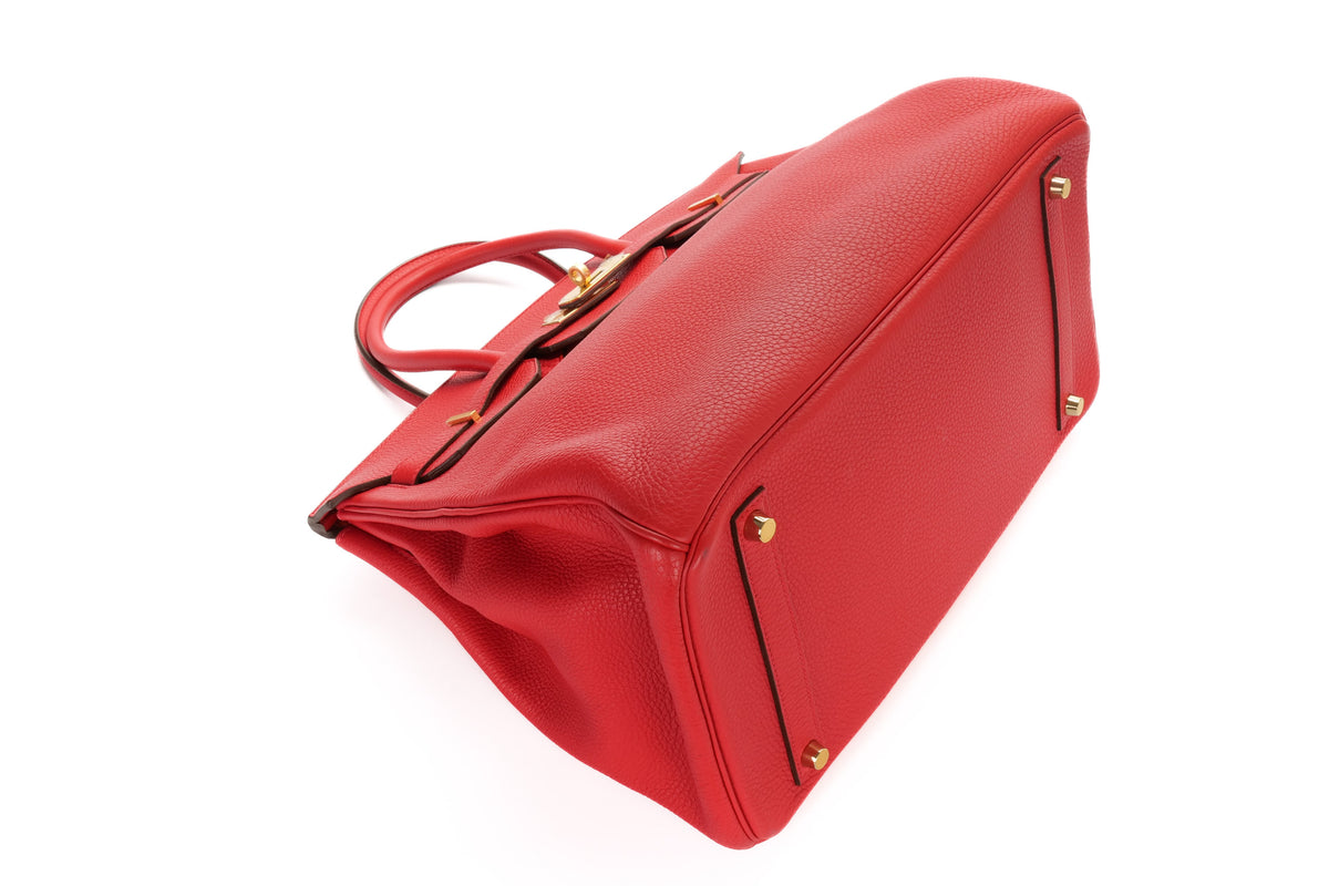 Hermès Birkin 35 Rouge Casaque Togo Gold Hardware - view 8