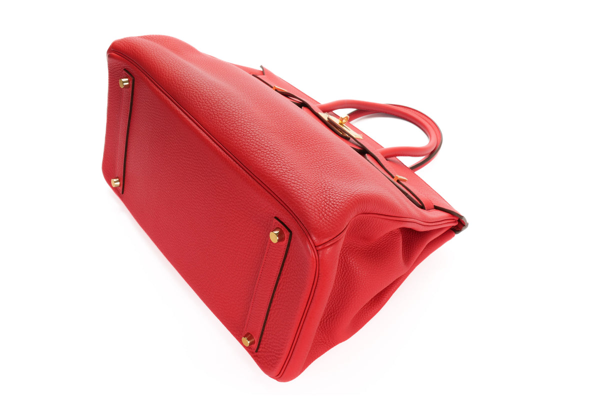 Hermès Birkin 35 Rouge Casaque Togo Gold Hardware - view 9