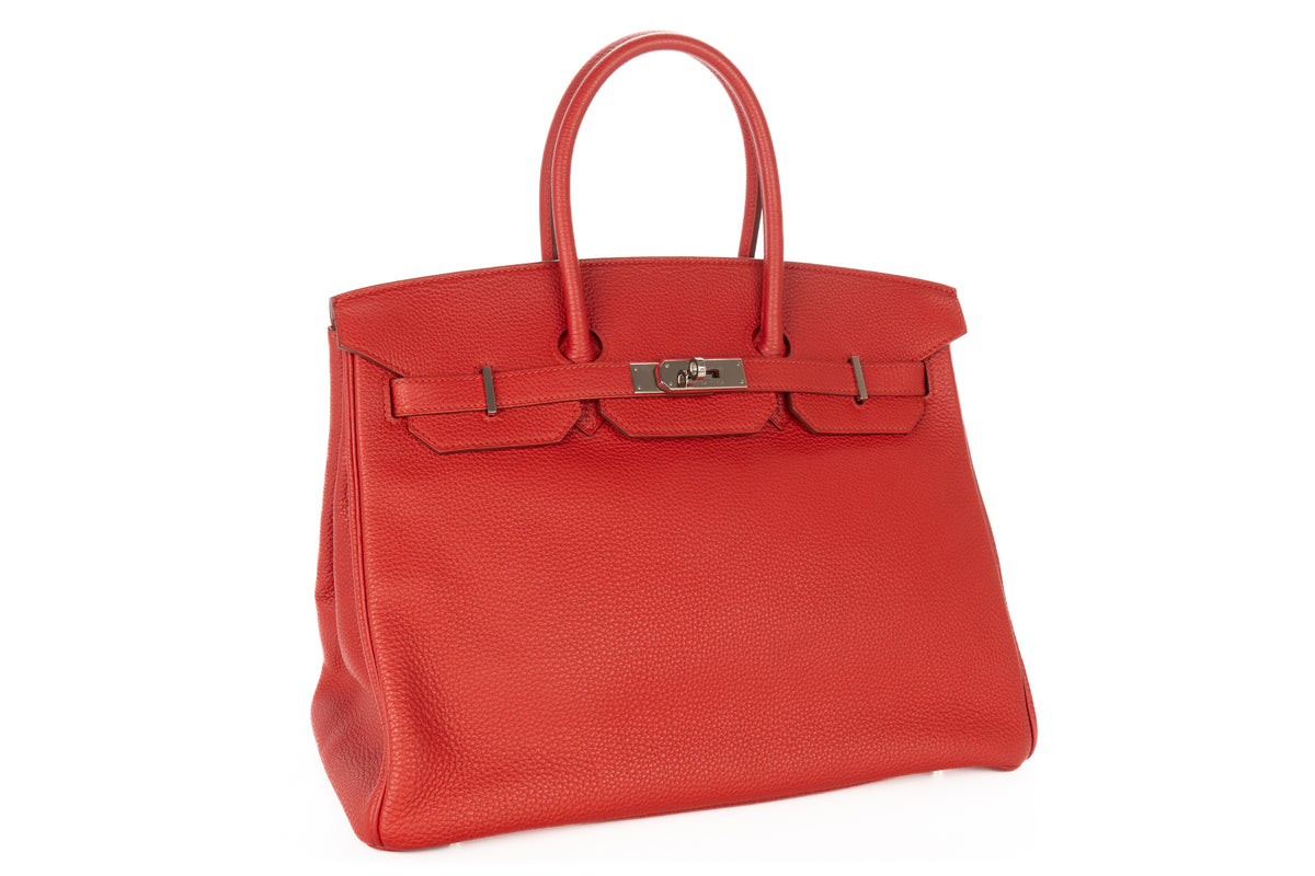 Hermès Birkin 35 Rouge Garance Togo Palladium Hardware - view 2