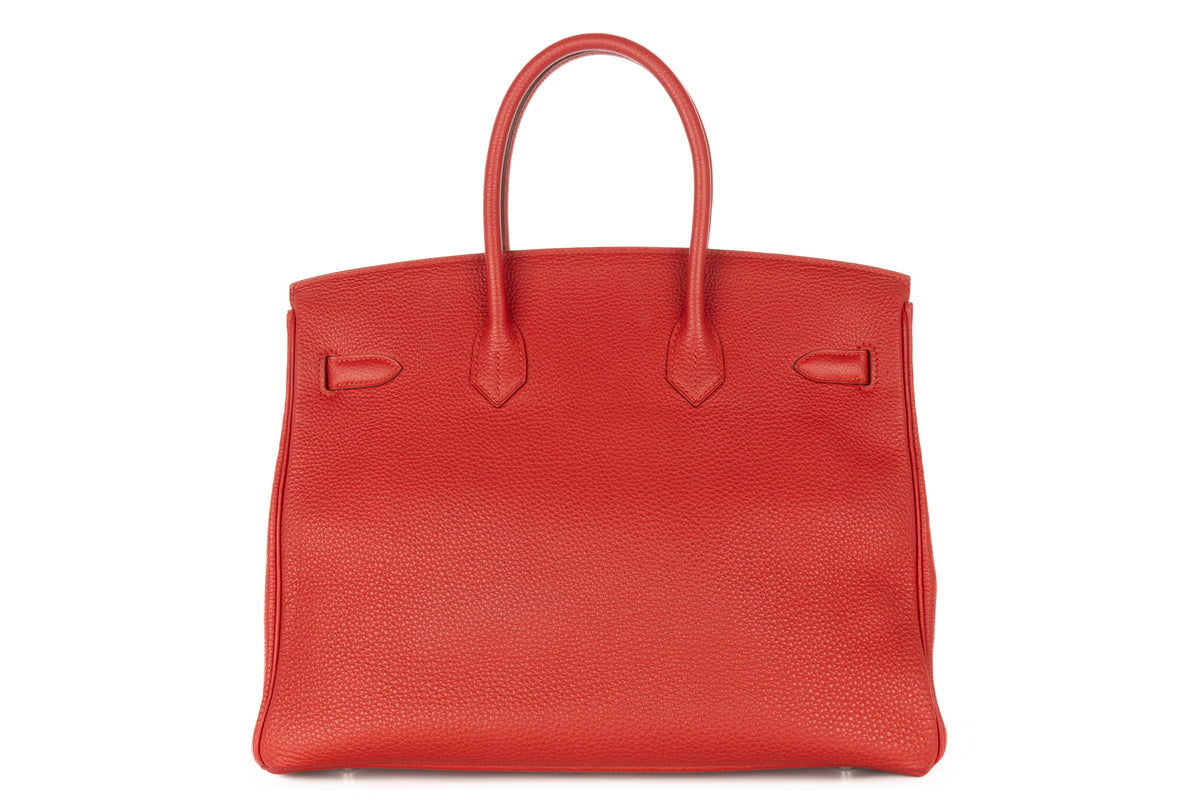 Hermès Birkin 35 Rouge Garance Togo Palladium Hardware - view 3