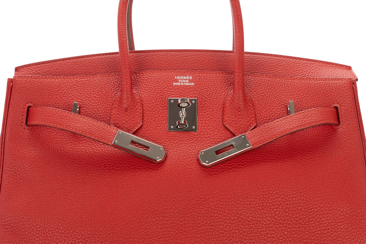 Hermès Birkin 35 Rouge Garance Togo Palladium Hardware - view 7