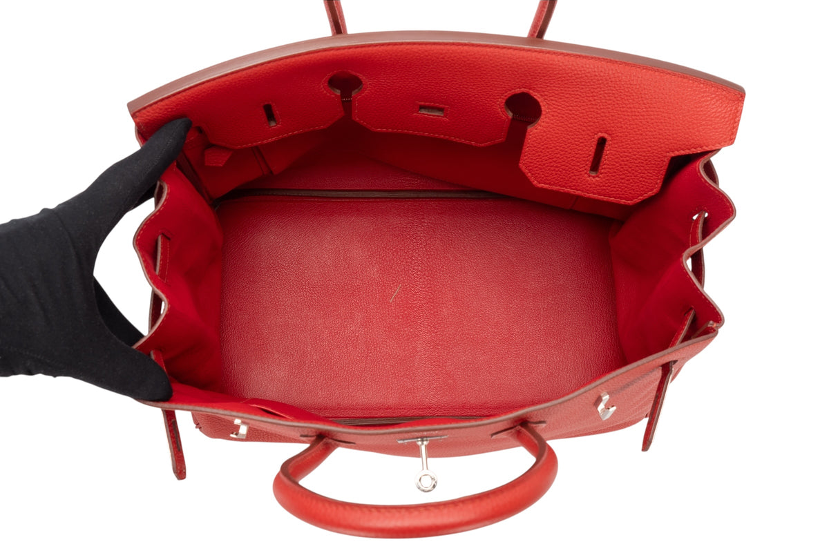 Hermès Birkin 35 Rouge Garance Togo Palladium Hardware - view 8