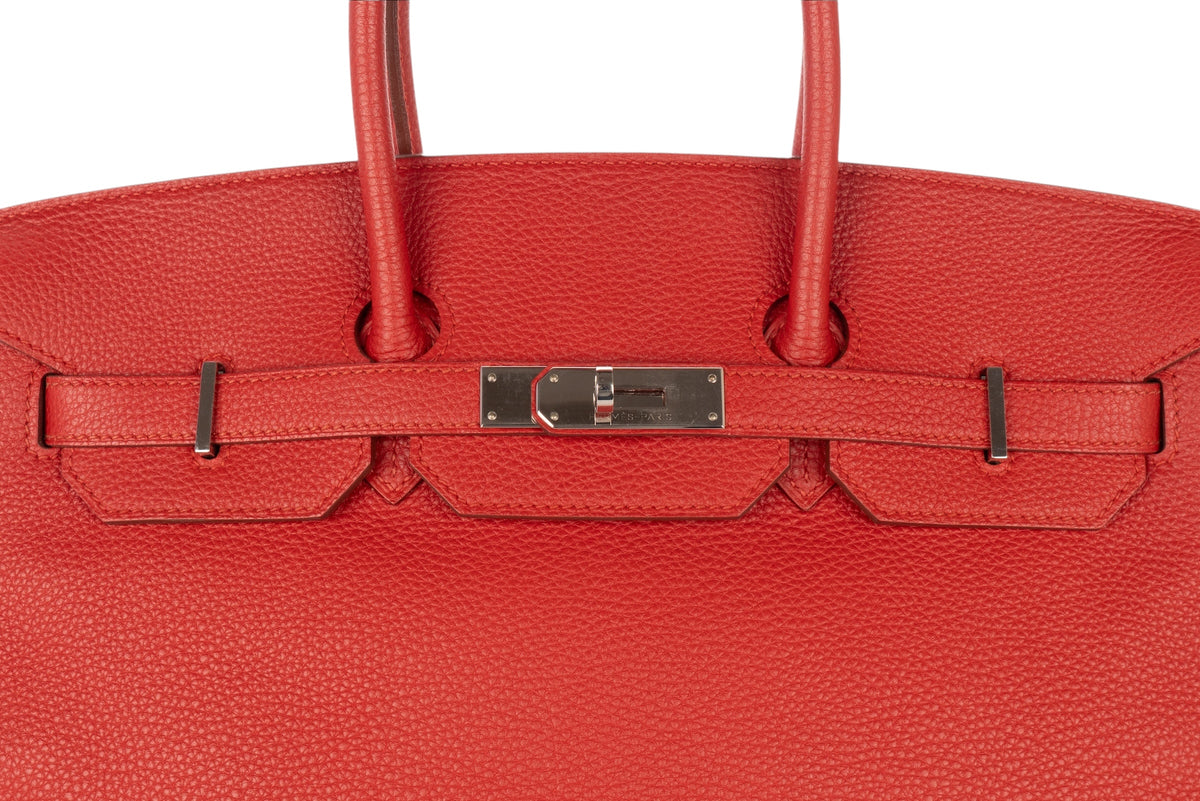 Hermès Birkin 35 Rouge Garance Togo Palladium Hardware - view 9