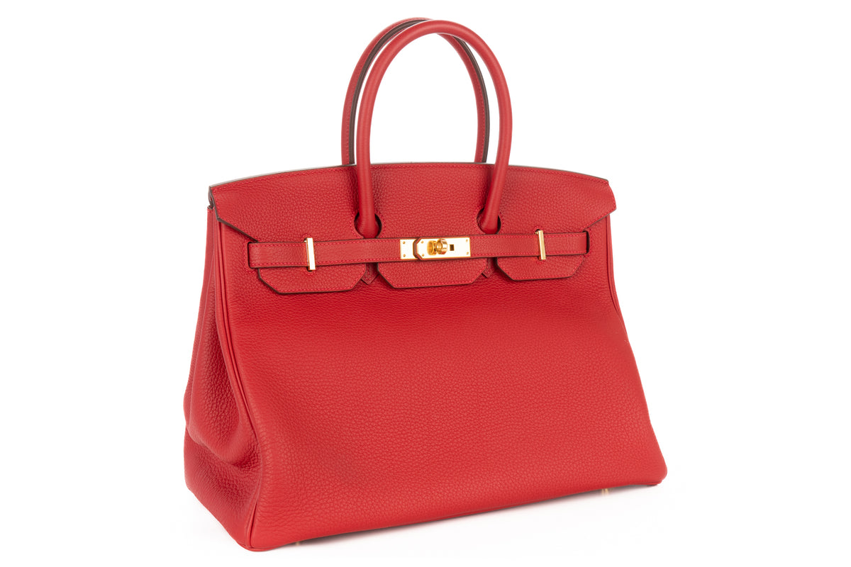 Hermès Birkin 35 Rouge Vif Togo Gold Hardware - view 2