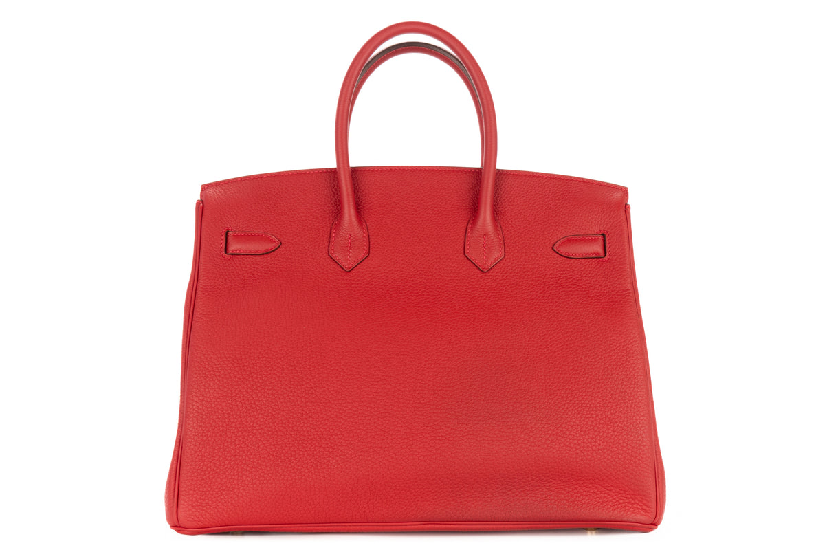 Hermès Birkin 35 Rouge Vif Togo Gold Hardware - view 3