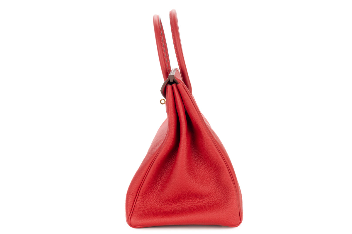 Hermès Birkin 35 Rouge Vif Togo Gold Hardware - view 4
