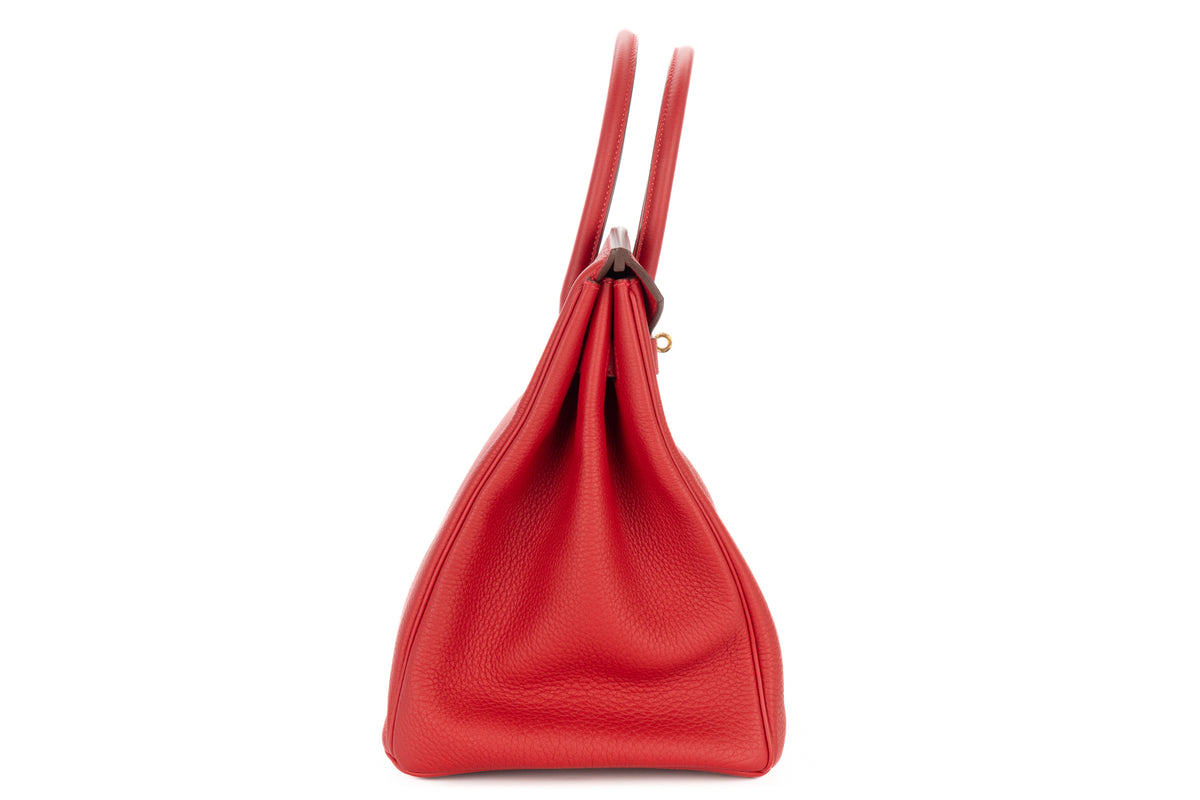 Hermès Birkin 35 Rouge Vif Togo Gold Hardware - view 5