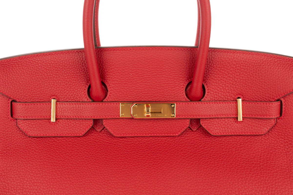 Hermès Birkin 35 Rouge Vif Togo Gold Hardware - view 7