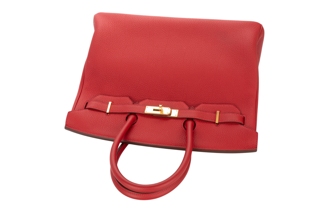 Hermès Birkin 35 Rouge Vif Togo Gold Hardware - view 8