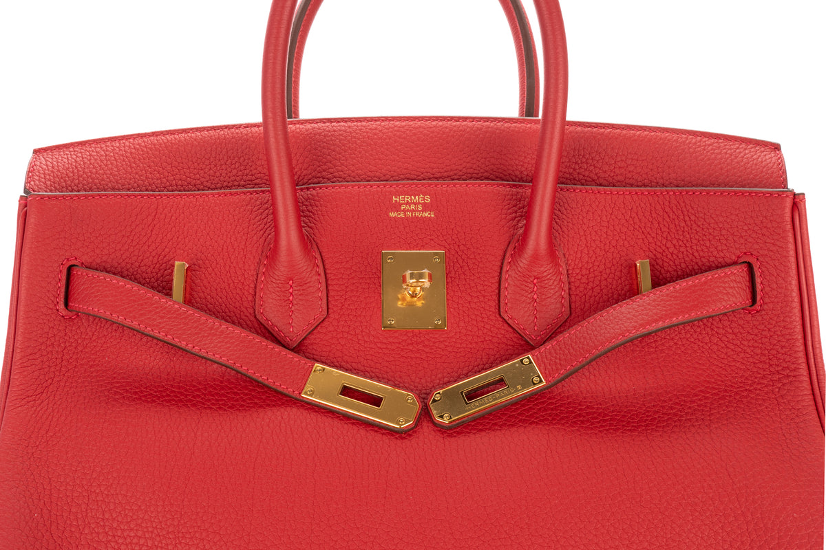 Hermès Birkin 35 Rouge Vif Togo Gold Hardware - view 9