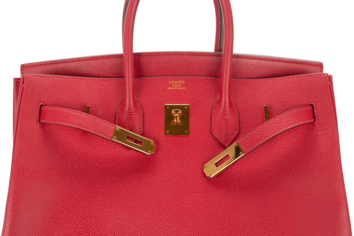 Hermès Birkin 35 Rubis Courchevel Gold Hardware - view 9