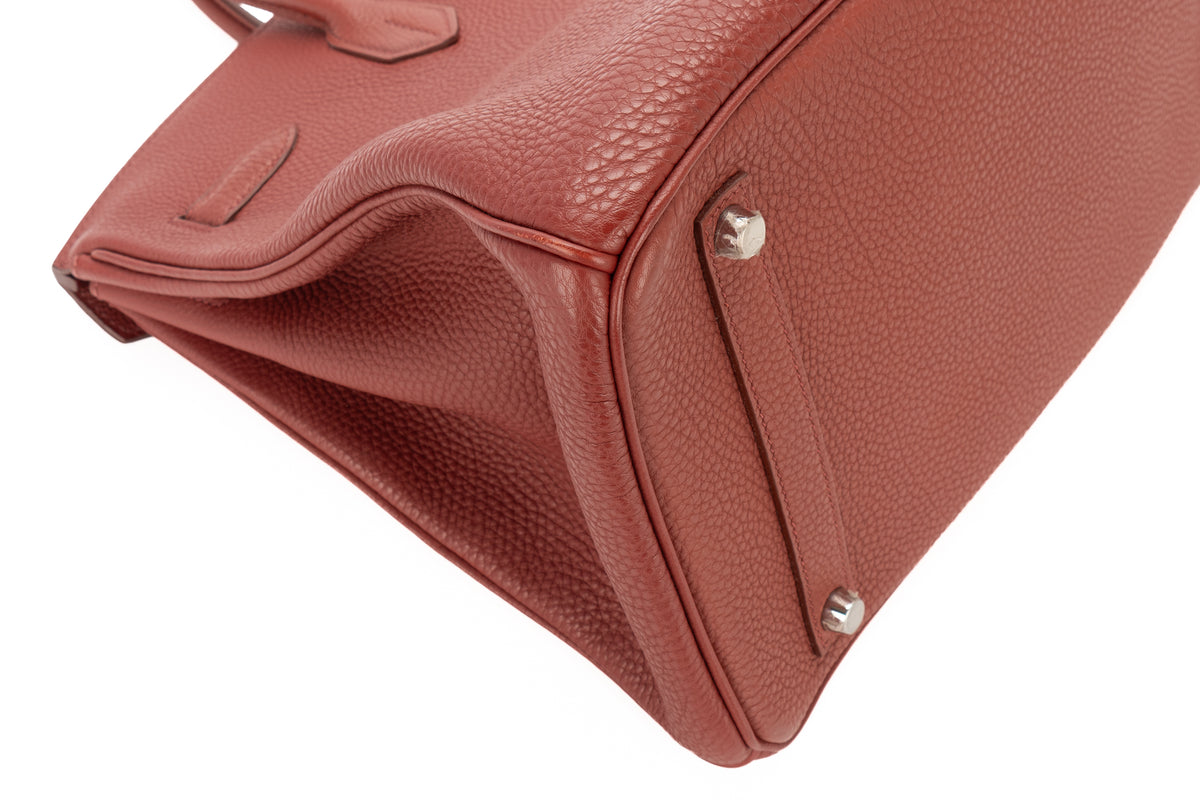 Hermès Birkin 35 Sienne Togo Palladium Hardware - view 12