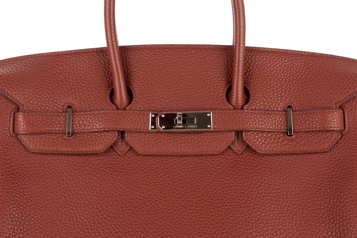 Hermès Birkin 35 Sienne Togo Palladium Hardware - view 7