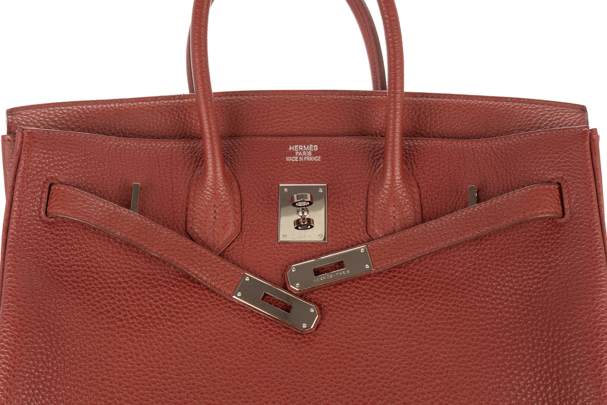 Hermès Birkin 35 Sienne Togo Palladium Hardware - view 8