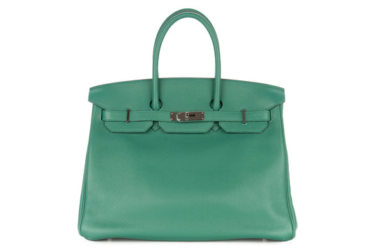 Hermès Birkin 35 Vert Vertigo Evercolor Palladium Hardware - view 1