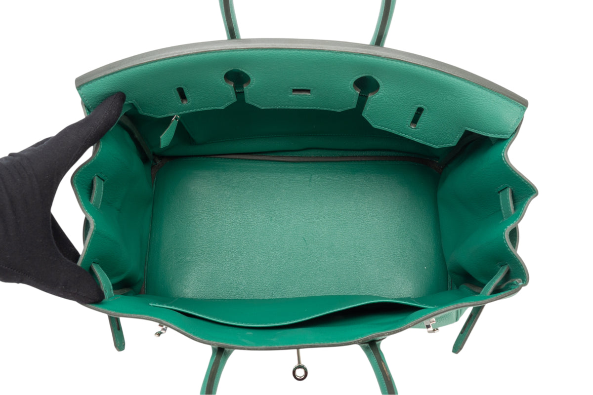 Hermès Birkin 35 Vert Vertigo Evercolor Palladium Hardware - view 10