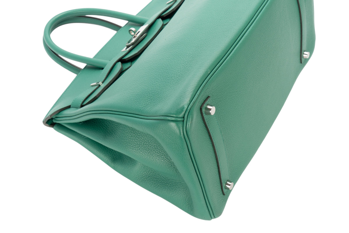 Hermès Birkin 35 Vert Vertigo Evercolor Palladium Hardware - view 11