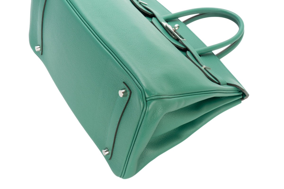 Hermès Birkin 35 Vert Vertigo Evercolor Palladium Hardware - view 12