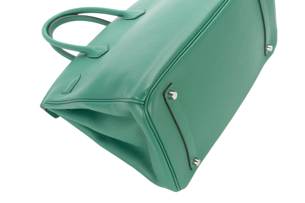 Hermès Birkin 35 Vert Vertigo Evercolor Palladium Hardware - view 13