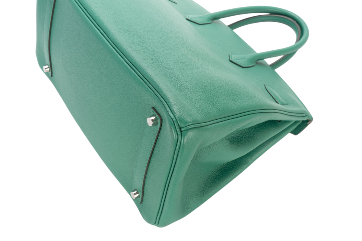 Hermès Birkin 35 Vert Vertigo Evercolor Palladium Hardware - view 14