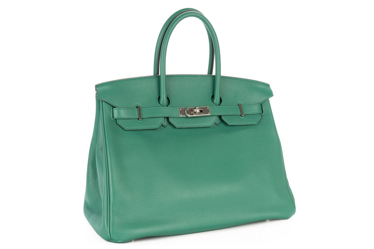 Hermès Birkin 35 Vert Vertigo Evercolor Palladium Hardware - view 2