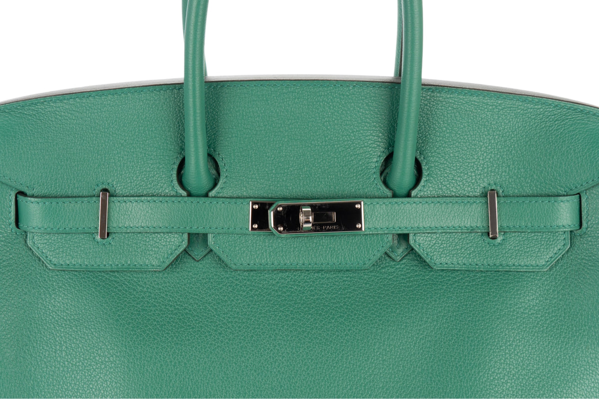 Hermès Birkin 35 Vert Vertigo Evercolor Palladium Hardware - view 7