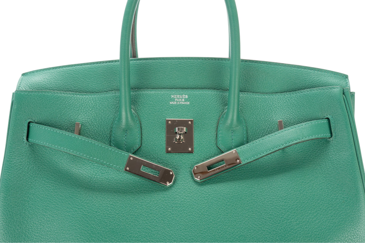 Hermès Birkin 35 Vert Vertigo Evercolor Palladium Hardware - view 9